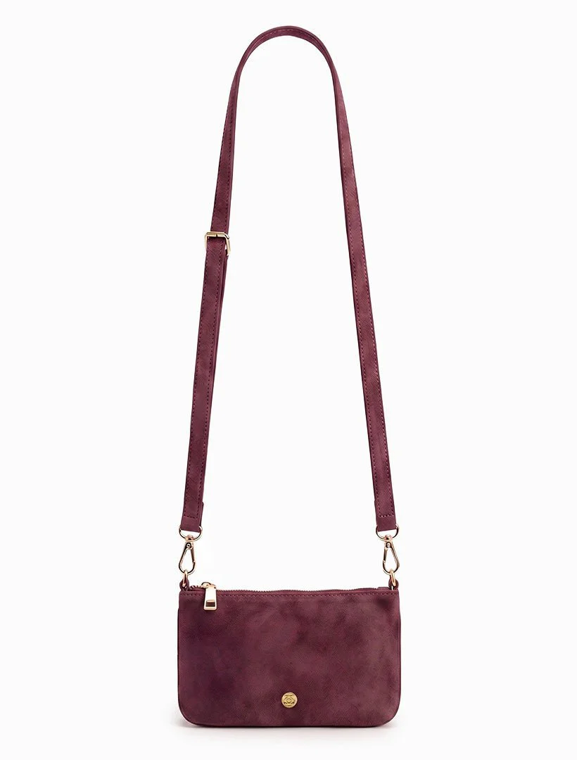 The Sadia Eco Suede Bag - Burgundy