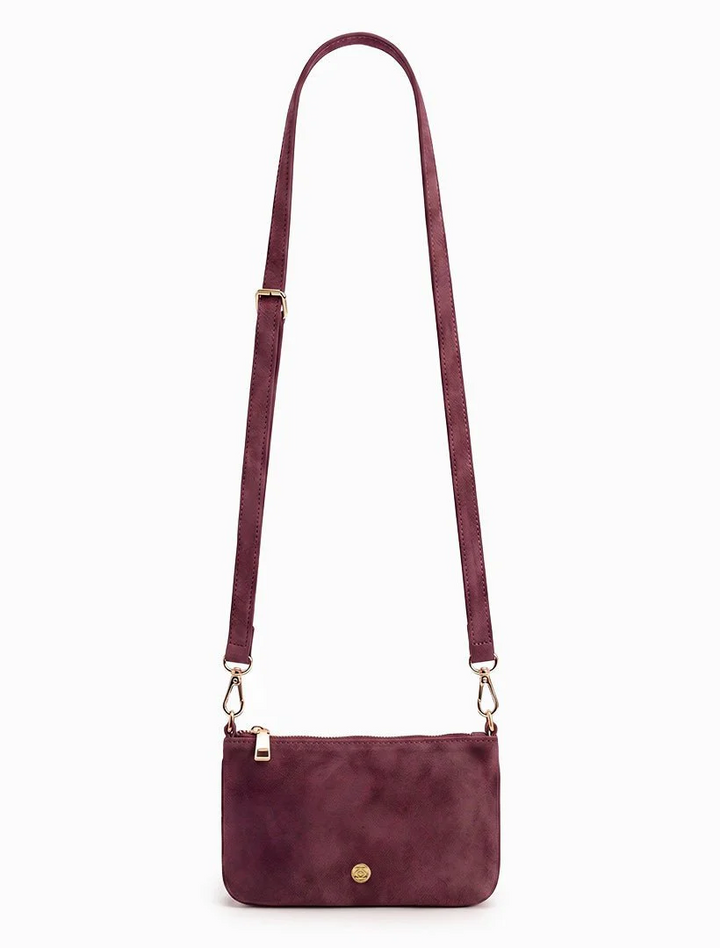 The Sadia Eco Suede Bag - Burgundy