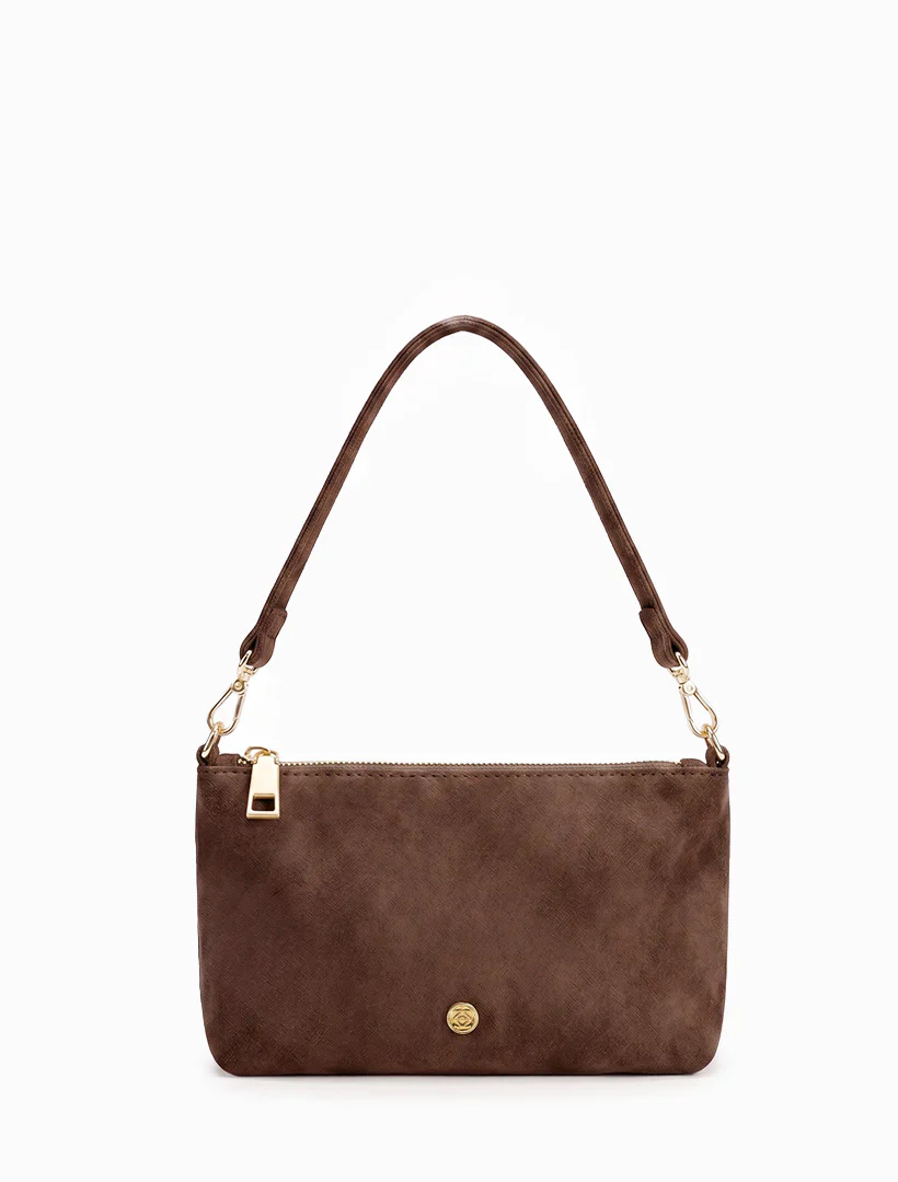 The Sadia Eco Suede Bag - Chocolate