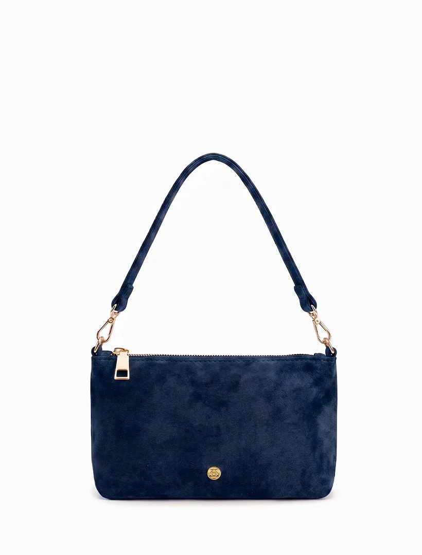 The Sadia Eco Suede Bag - Navy