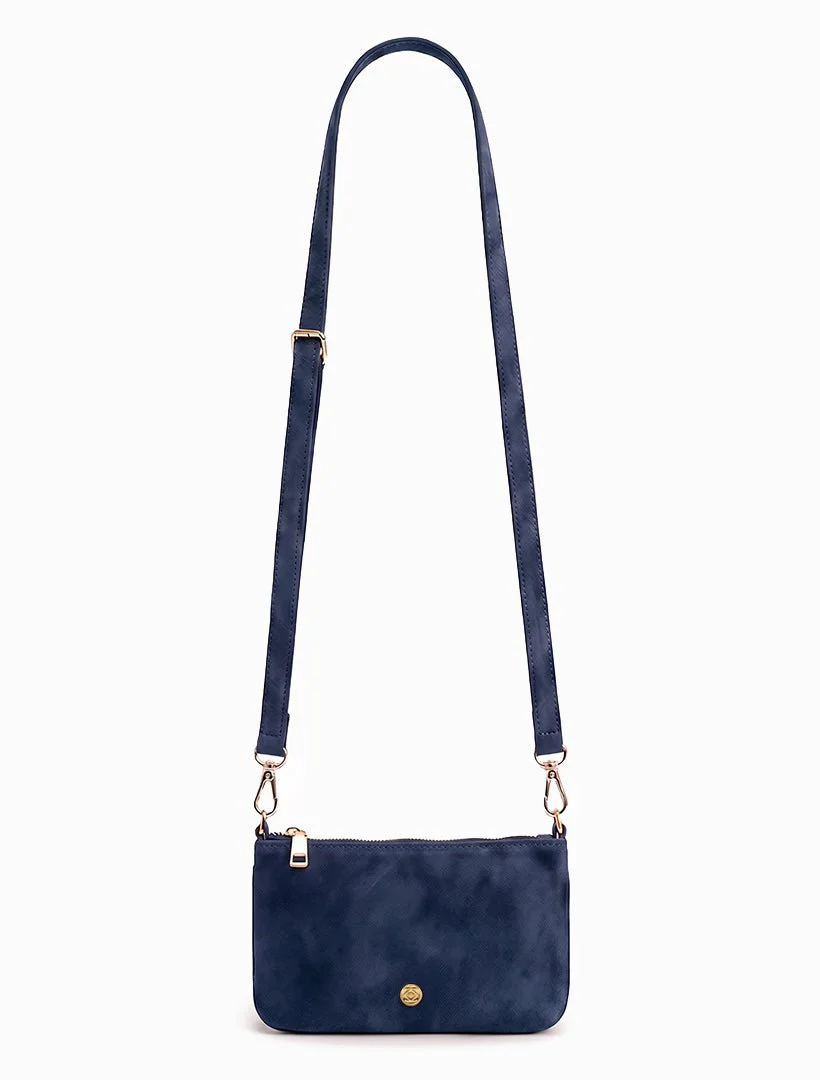 The Sadia Eco Suede Bag - Navy