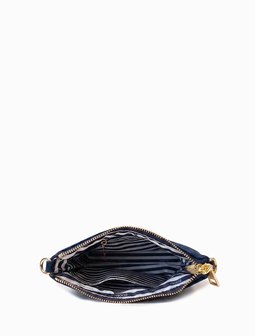 The Sadia Eco Suede Bag - Navy