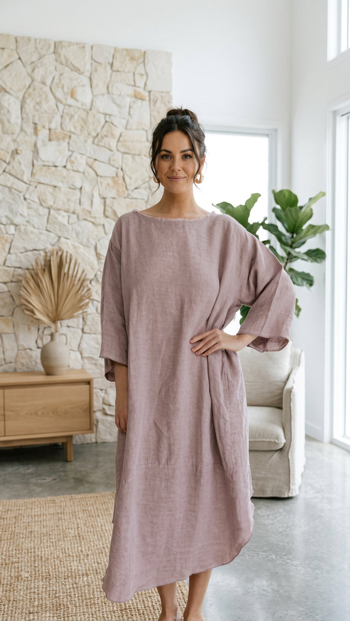 Malle Linen Dress - Lilac