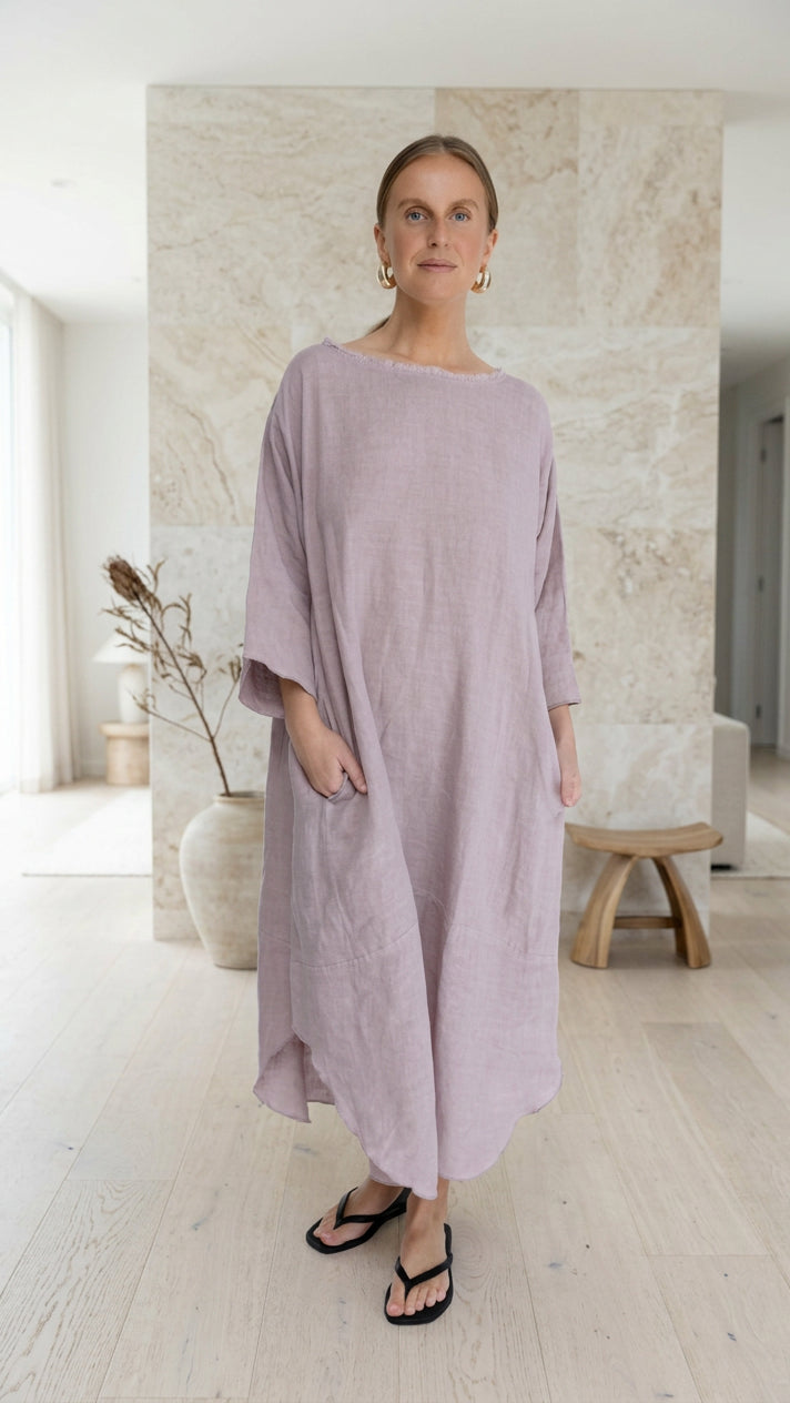 Malle Linen Dress - Lilac