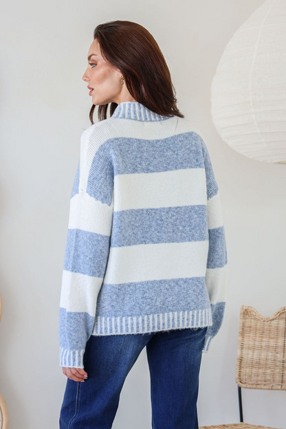 Tilly Stripe Knit - Blue/Ivory