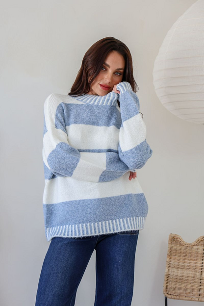 Tilly Stripe Knit - Blue/Ivory