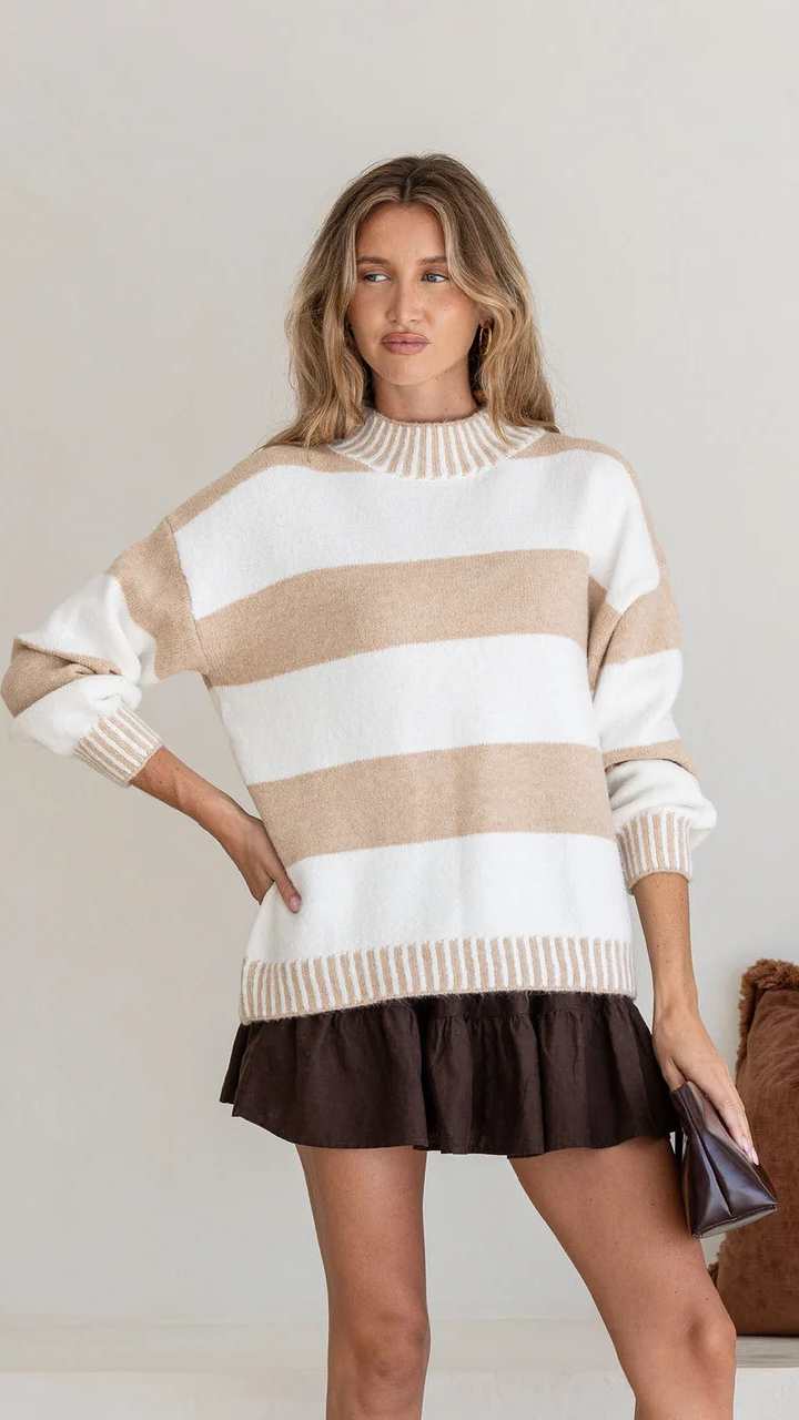 Tilly Stripe Knit - Oatmeal/Ivory