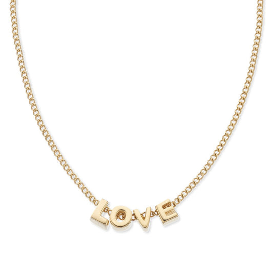 Tiny Love Letter Necklace (Gold) - Love