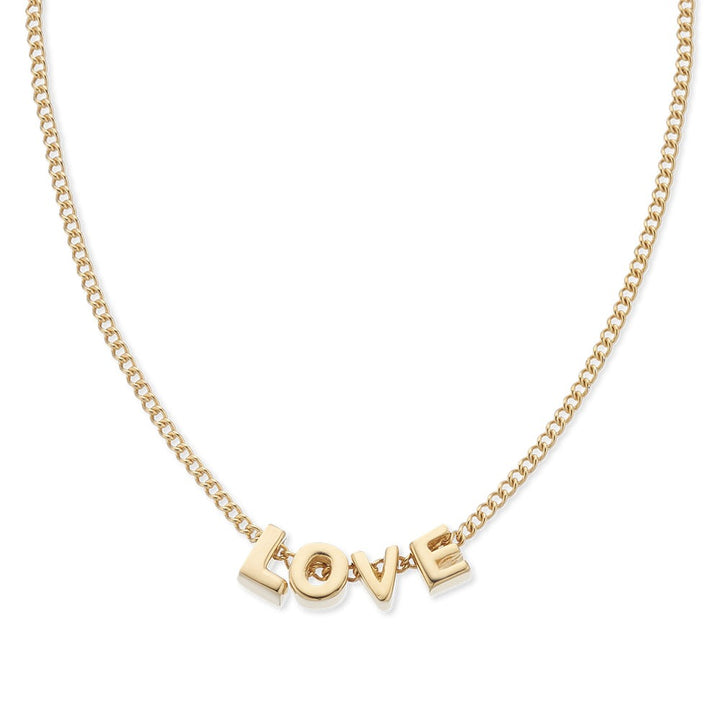 Tiny Love Letter Necklace (Gold) - Love