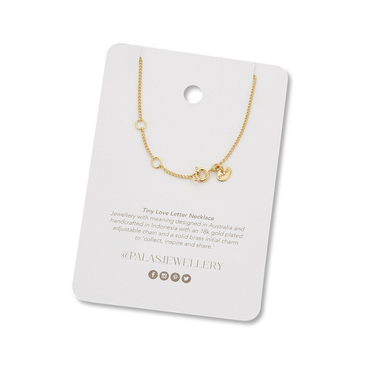 Tiny Love Letter Necklace (Gold) - Love