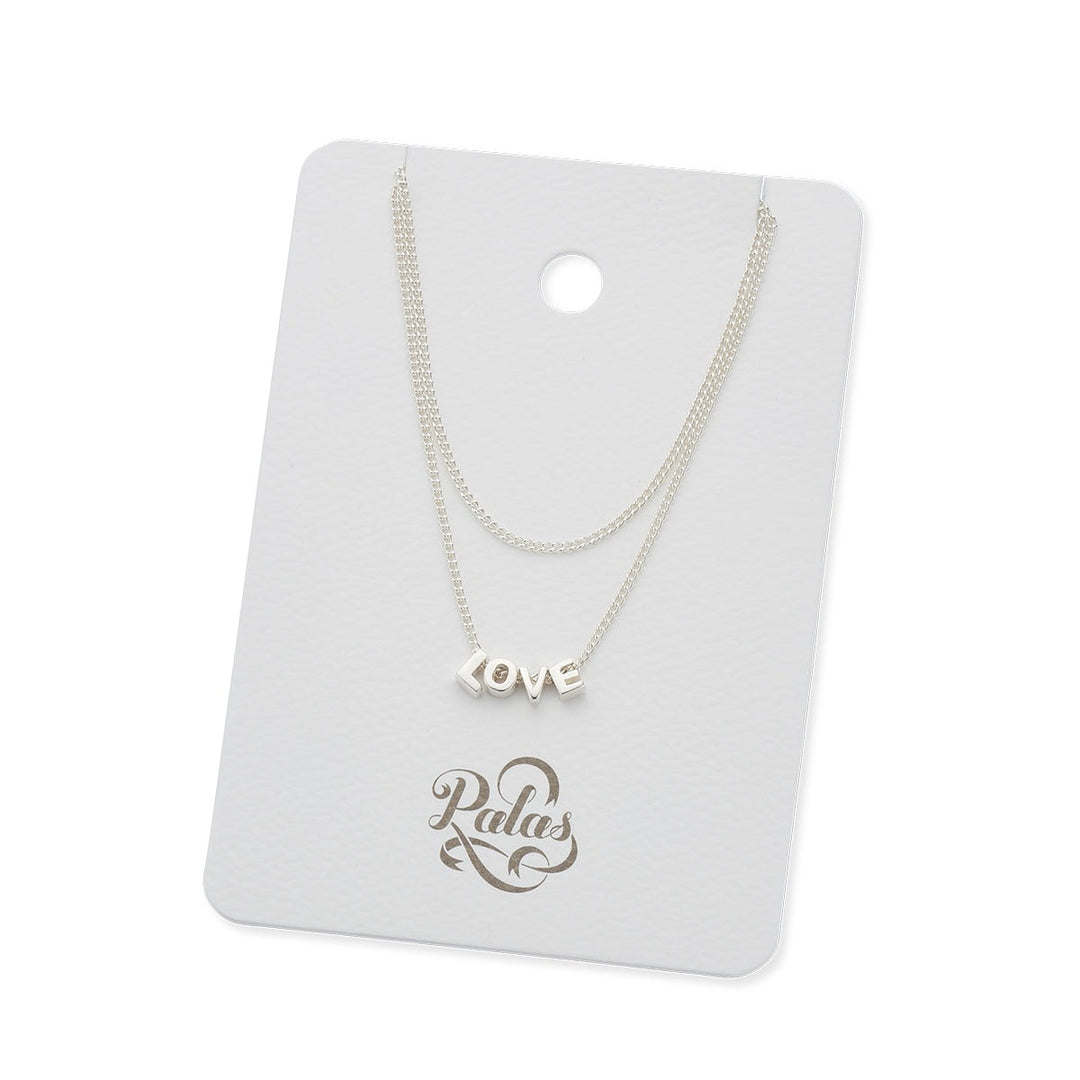 Tiny Love Letter Necklace (Silver) - Love