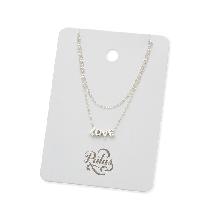 Tiny Love Letter Necklace (Silver) - Love