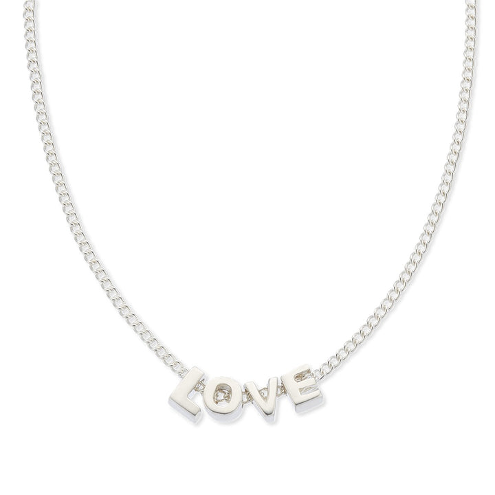 Tiny Love Letter Necklace (Silver) - Love