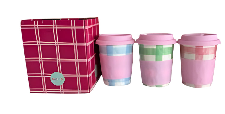 Travel Mug - Cornflower Blue Gingham