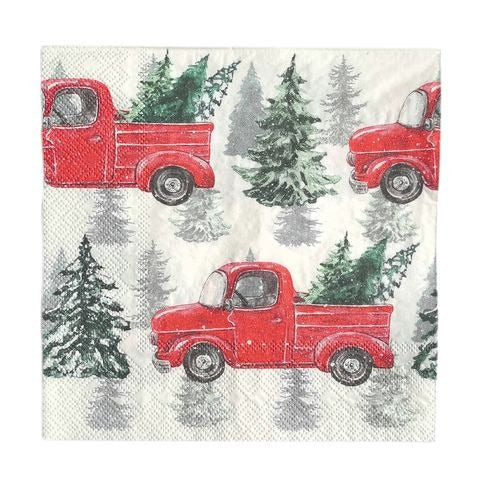 Truck With Tree Napkin Set (20 Pack)