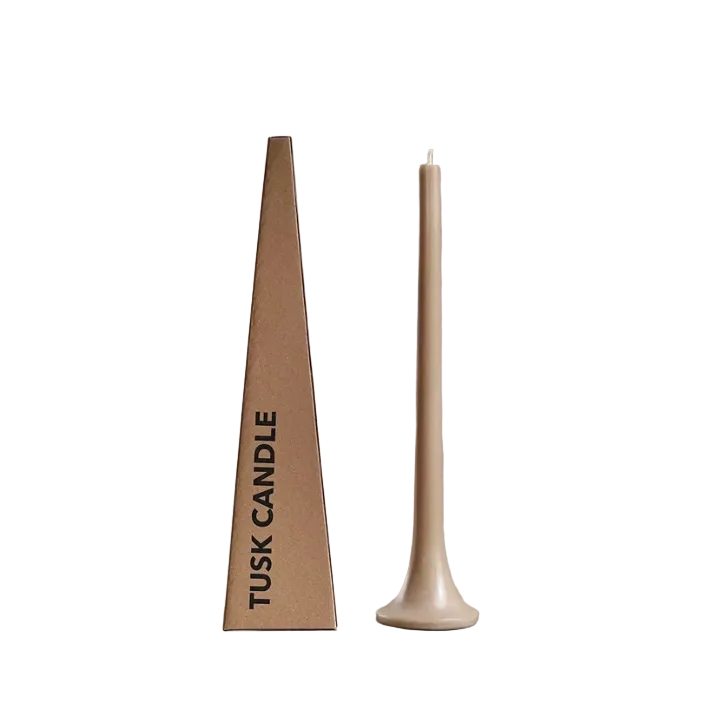 Tusk Taper Candle - Taupe