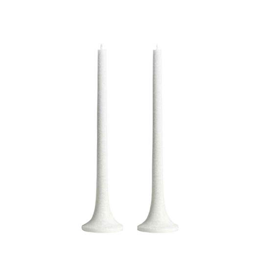 Tusk Taper Candle Set - White Frosted