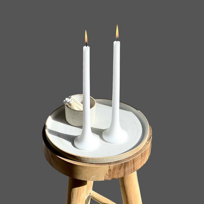Tusk Taper Candle Set - White