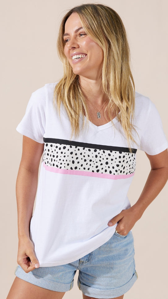 Harlow T-Shirt - White/Cheetah