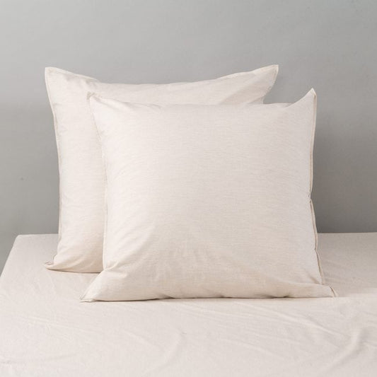 Vintage Softwash Cotton European Pillowcase Pair - Oatmeal