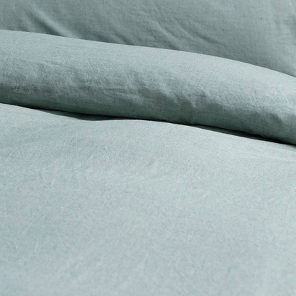 Vintage Softwash Cotton Quilt Cover Set (Single) - Forest Green