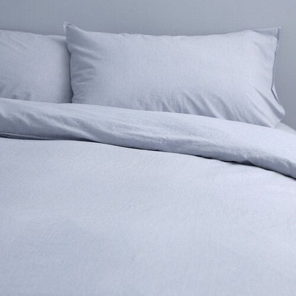 Vintage Softwash Cotton Quilt Cover Set (Double) - Misty Blue