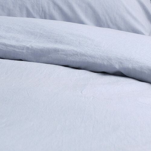 Vintage Softwash Cotton Quilt Cover Set (Double) - Misty Blue