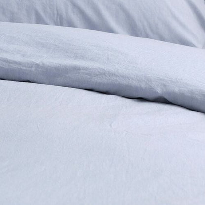 Vintage Softwash Cotton Quilt Cover Set (Double) - Misty Blue