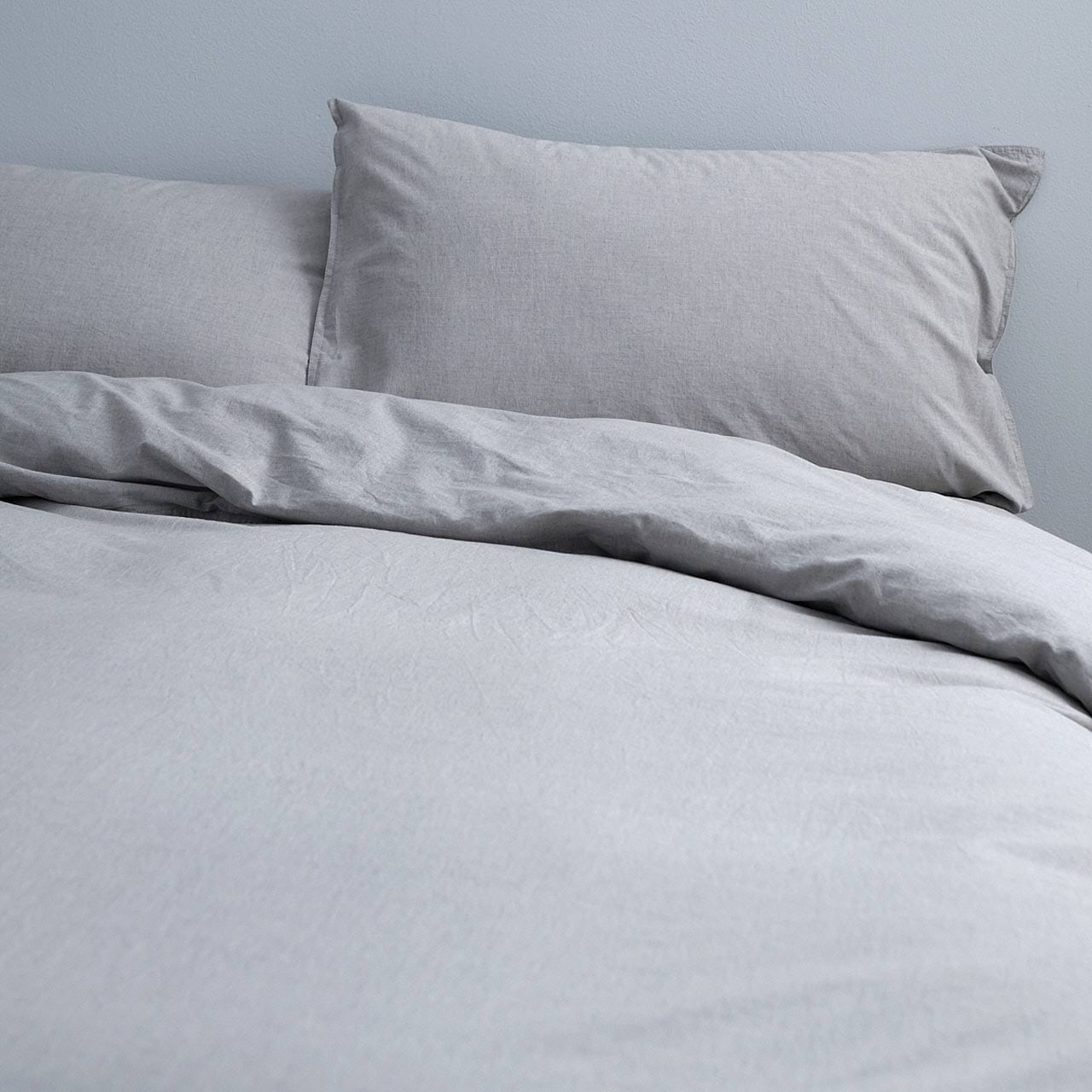 Vintage Softwash Cotton Quilt Cover Set (Double) - Smokey Grey