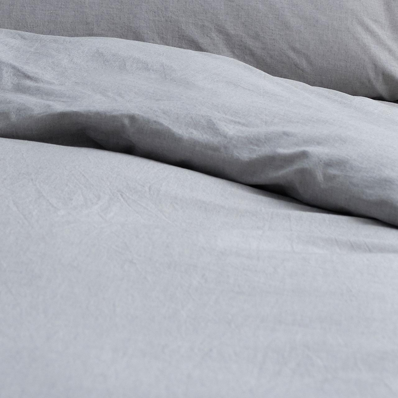 Vintage Softwash Cotton Quilt Cover Set (Double) - Smokey Grey