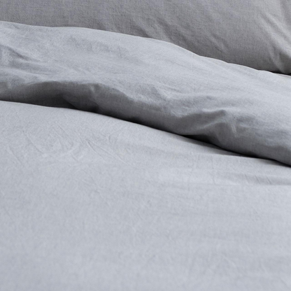 Vintage Softwash Cotton Quilt Cover Set (King) - Smokey Grey