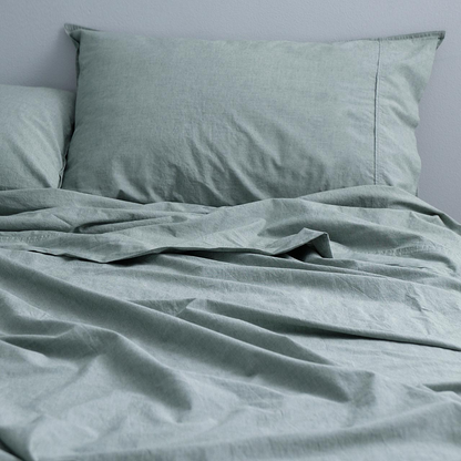 Vintage Softwash Cotton Sheet Set (Single) - Forest Green