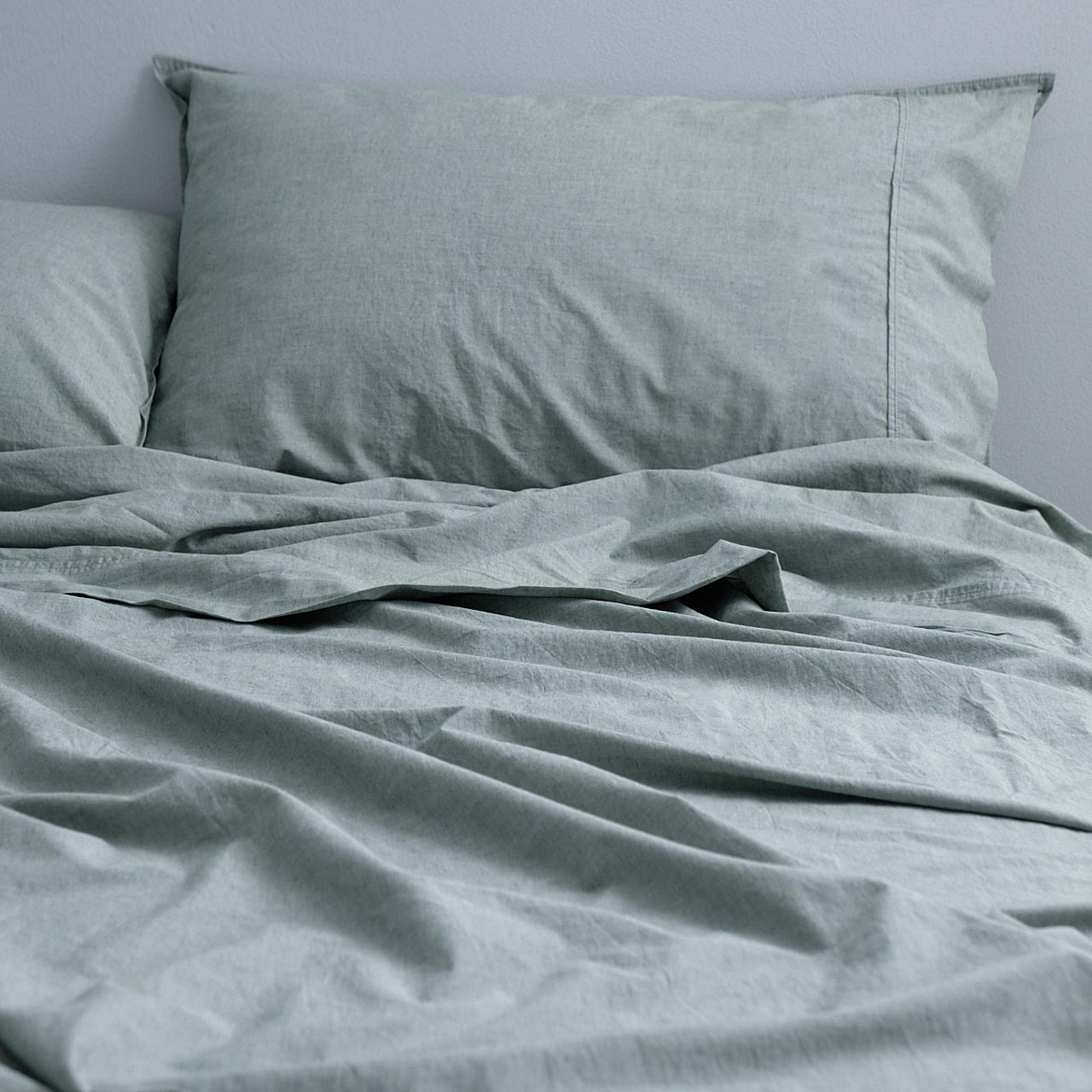Vintage Softwash Cotton Sheet Set (Double) - Forest Green