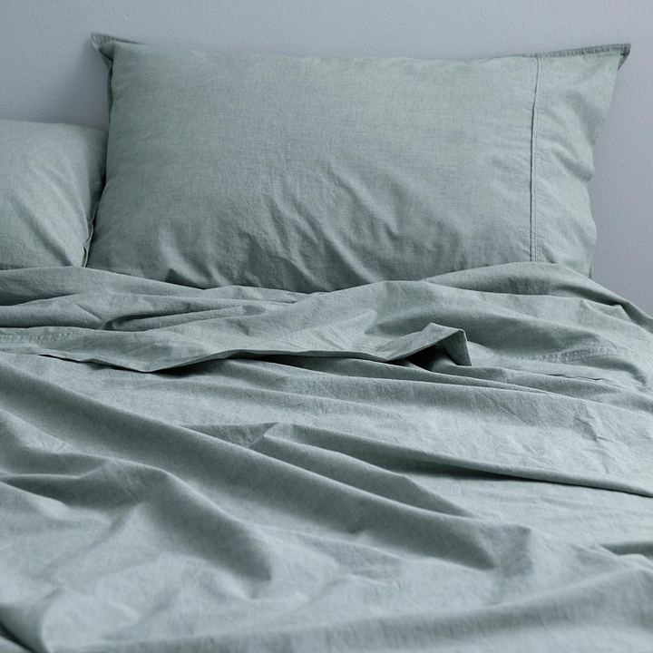 Vintage Softwash Cotton Sheet Set (King) - Forest Green