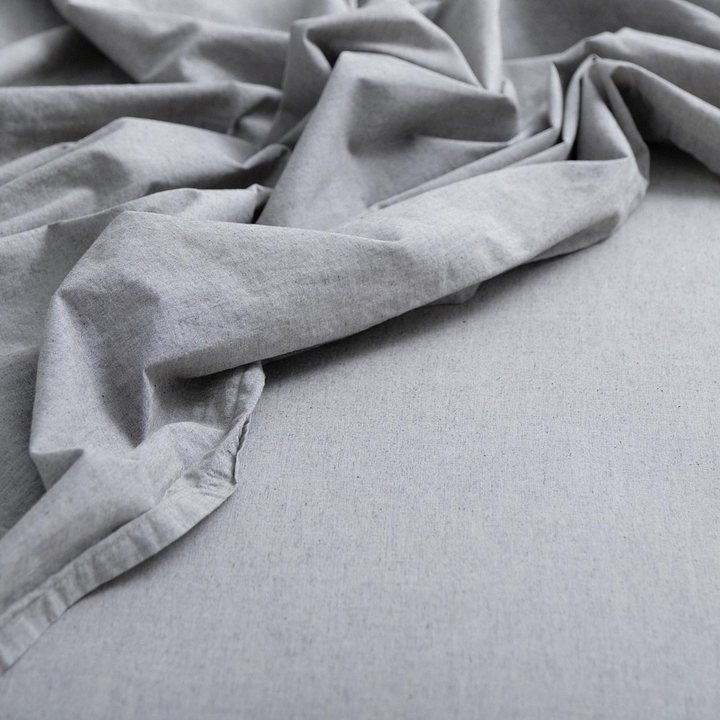 Vintage Softwash Cotton Sheet Set (Single) - Smokey Grey