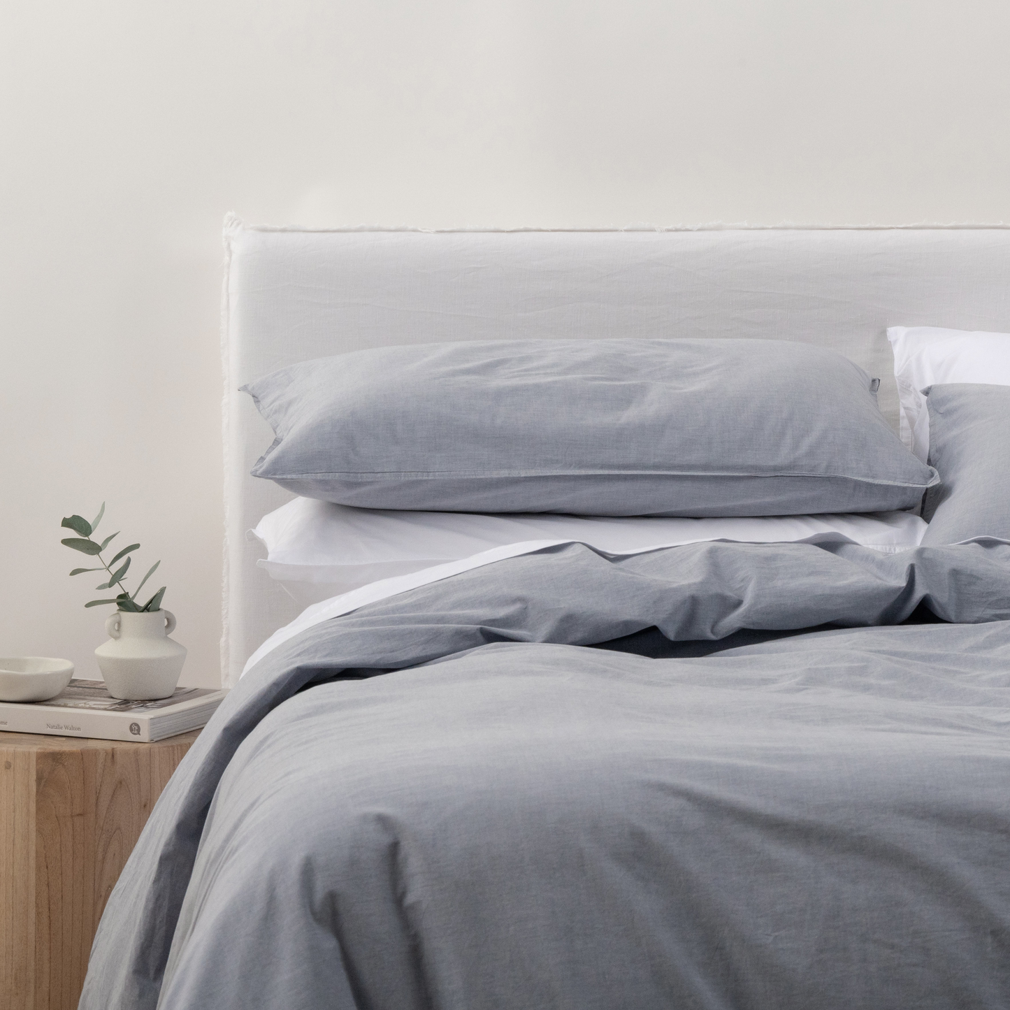 Vintage Softwash Cotton Quilt Cover Set (Queen) - Denim