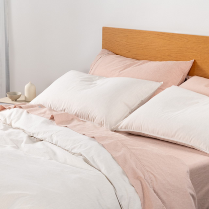 Vintage Softwash Cotton Quilt Cover Set (King) - Oatmeal