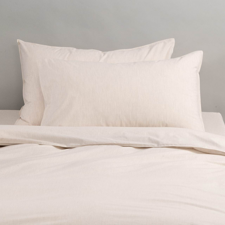Vintage Softwash Cotton Quilt Cover Set (Double) - Oatmeal
