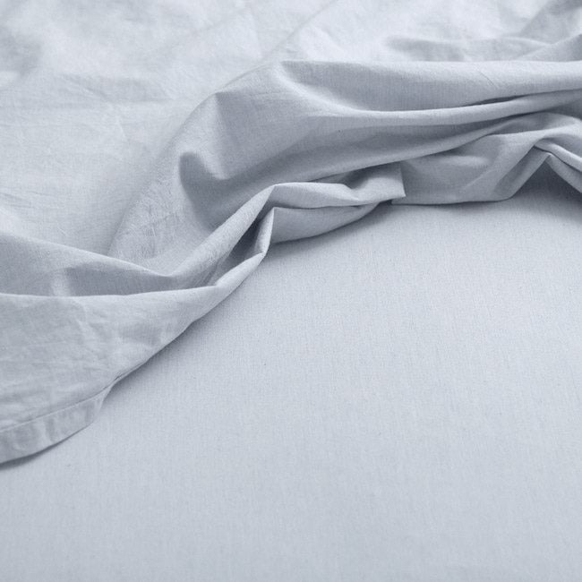 Vintage Softwash Cotton Sheet Set (Double) - Misty Blue