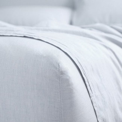 Vintage Softwash Cotton Sheet Set (Double) - Misty Blue