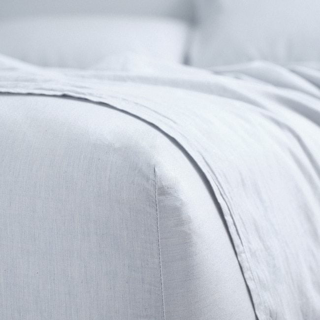 Vintage Softwash Cotton Sheet Set (Double) - Misty Blue