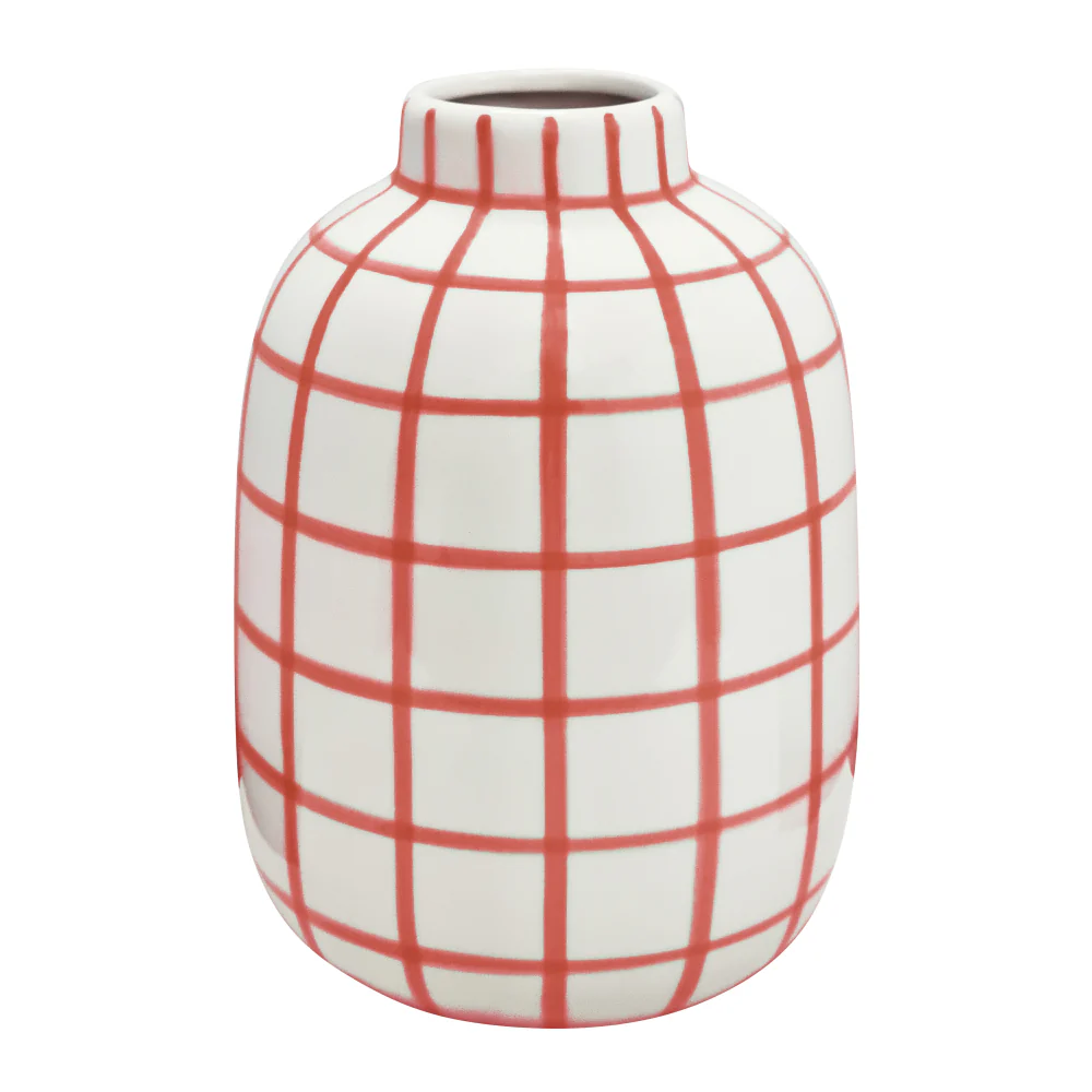 Wallace Check Vase - Bubblegum