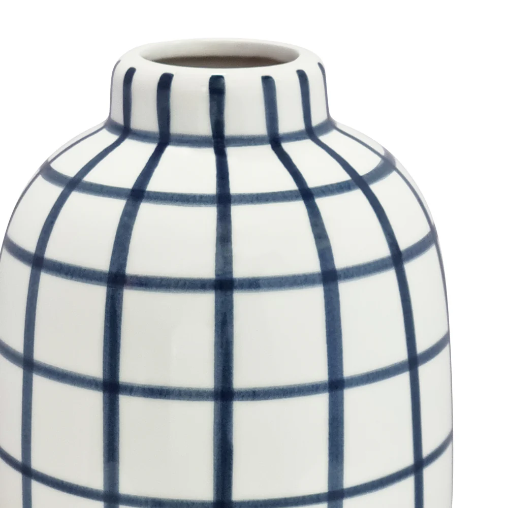 Wallace Check Vase - Navy