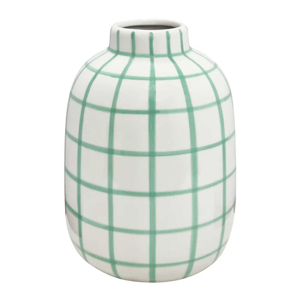 Wallace Check Vase - Peppermint