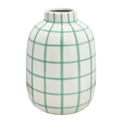 Wallace Check Vase - Peppermint