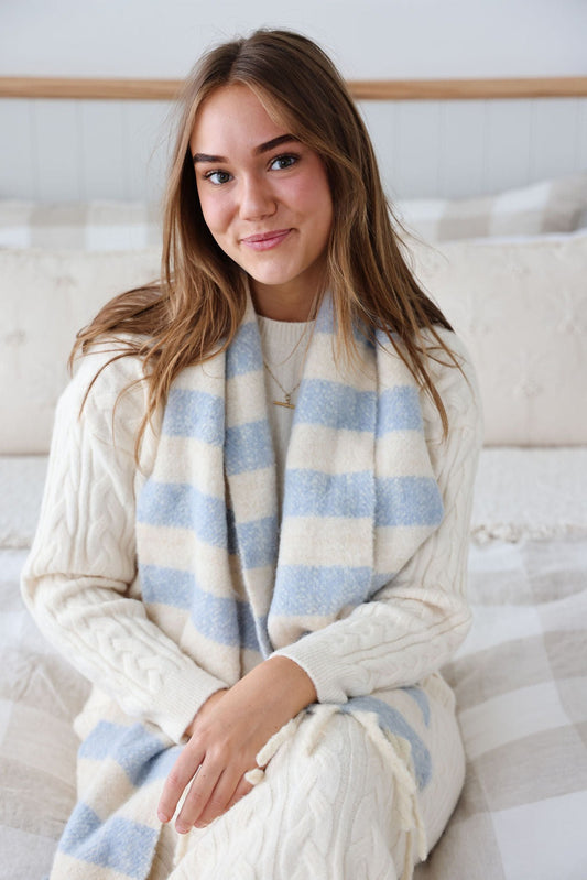 Washington Scarf - Ice Blue Stripe