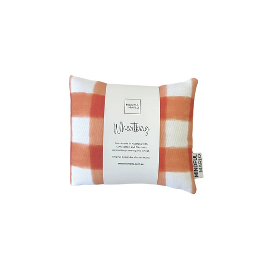 Gingham Wheat Bag - Tangerine