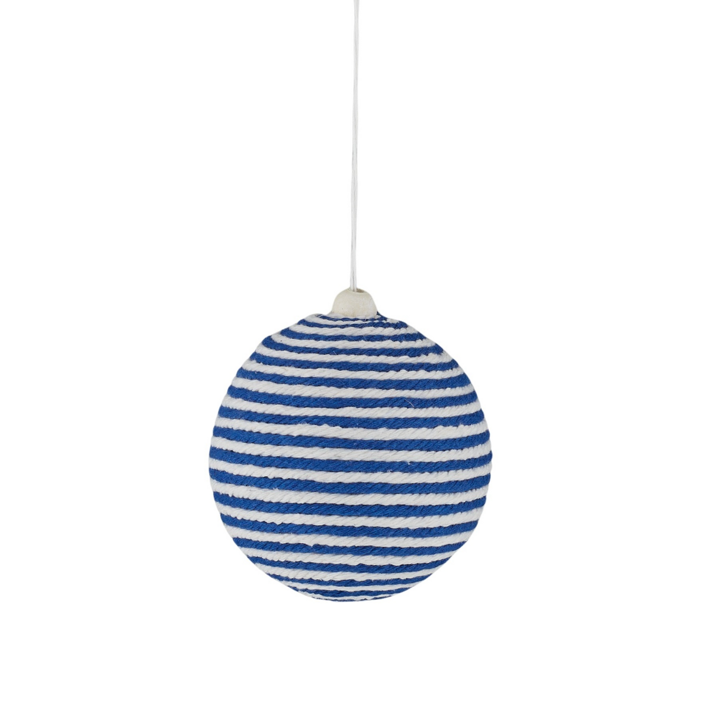 Poly/Jute Bauble - Navy Blue/White