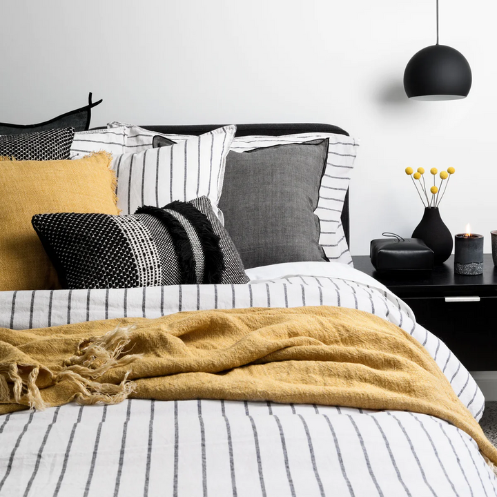 Loft Linen &amp; Cotton Duvet Cover Set (Queen) - Graphite