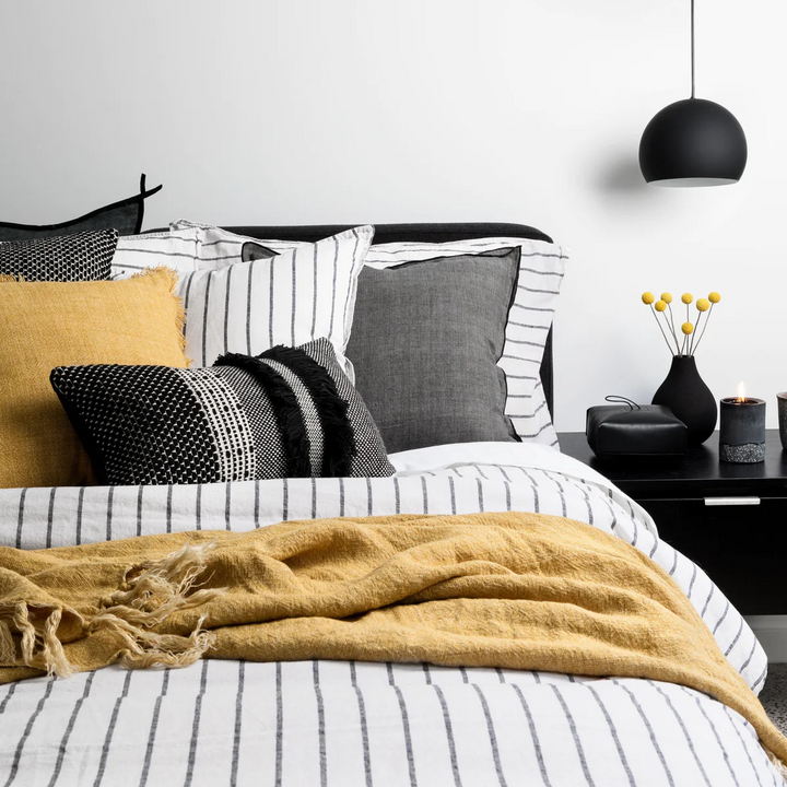 Loft Linen &amp; Cotton Duvet Cover Set (Single) - Graphite